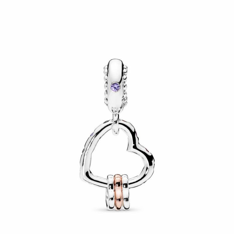 Pandora Heart Highlights Dangle Charm NZ, Pandora Rose™ (382964-QEA)